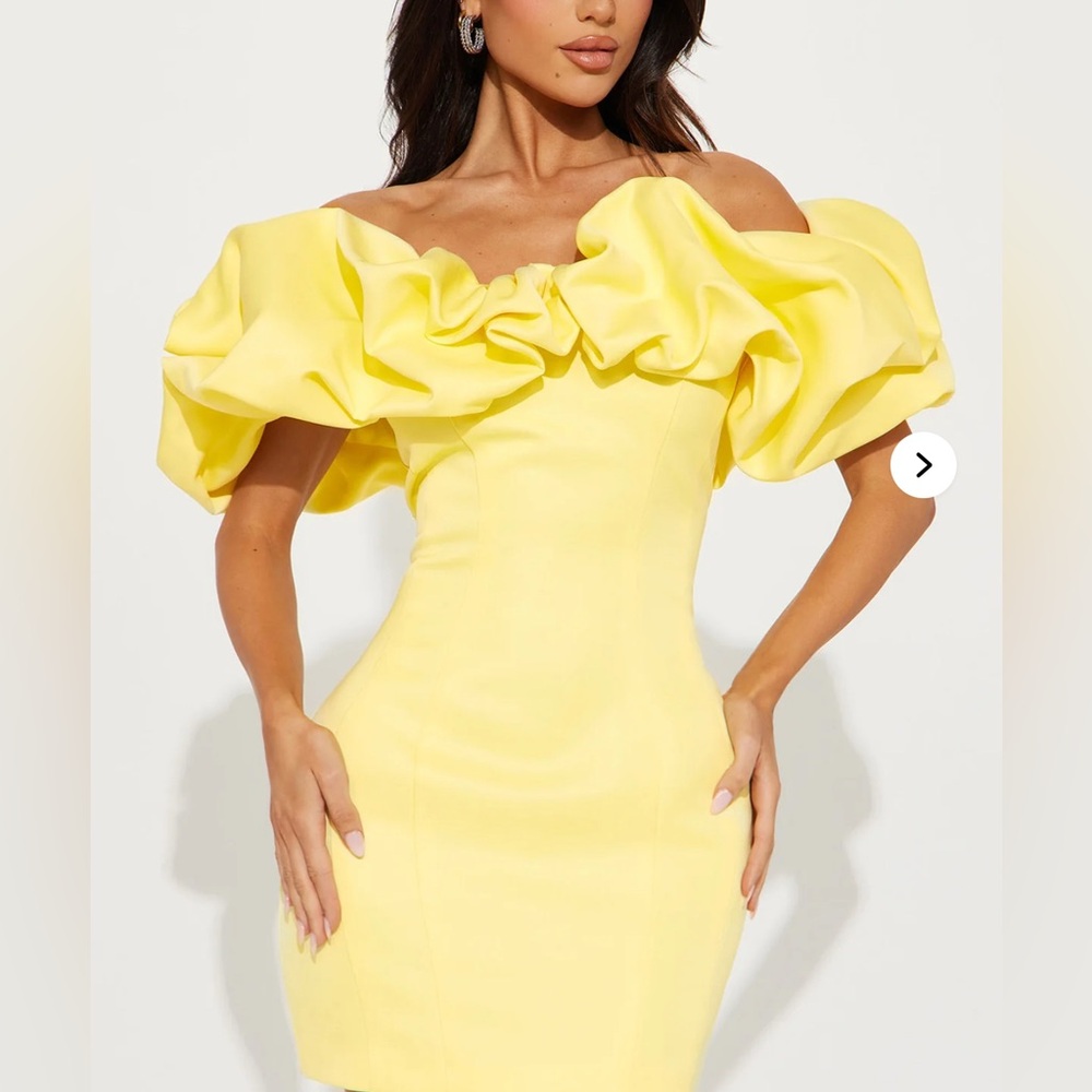 Yellow Pageant Cocktail Dress